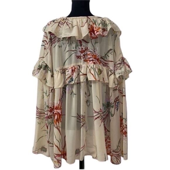 H&M Floral Print Low-cut Neckline Flow Chiffon
Top(Size Medium) - Picture 3 of 5